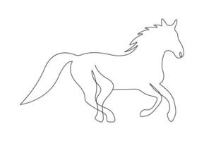 cheval continu un ligne dessin gratuit illustration vecteur