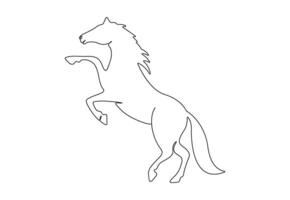 cheval continu un ligne dessin gratuit illustration vecteur