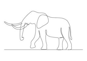 l'éléphant continu Célibataire ligne dessin pro illustration vecteur