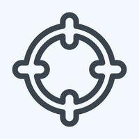 objectif de l'icône - style de ligne, illustration simple, trait modifiable vecteur