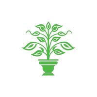 plante icône sur blanc Contexte. illustration dans branché plat style vecteur