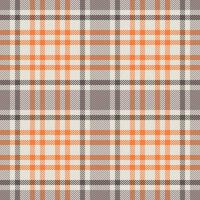 recouvrir en tissu textile modèle, emballage Contexte tartan vérifier. victorien sans couture texture plaid dans blanc et Orange couleurs. vecteur