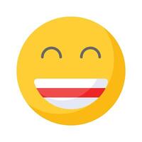 enthousiaste emoji icône, content visage conception vecteur