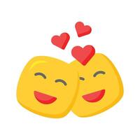 romantique couple emoji conception, prêt pour prime utilisation vecteur