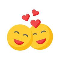 romantique couple emoji conception, prêt pour prime utilisation vecteur