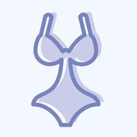 maillot de bain icône 3 - style deux tons, illustration simple, trait modifiable vecteur