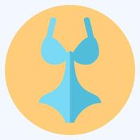 maillot de bain icône 3 - style plat, illustration simple, trait modifiable vecteur