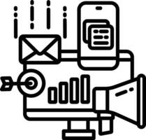 numérique commercialisation contour illustration vecteur