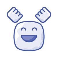 enthousiaste emoji icône, content visage conception vecteur