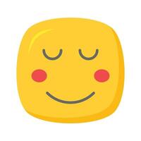 calme visage emoji icône, fier, cool expressions conception vecteur