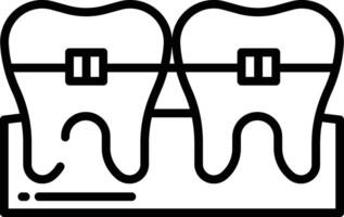 un appareil dentaire contour illustration vecteur