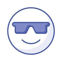 des lunettes sur emoji visage montrant concept icône de cool émoji, fier emoji vecteur