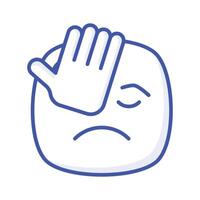 avoir cette incroyable icône de facepalm émoji, triste expressions emoji vecteur