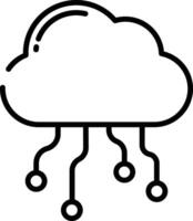 nuage l'informatique contour illustration vecteur