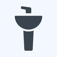 lavabo icône - style glyphe - illustration simple, trait modifiable.