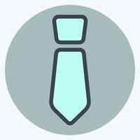 cravate d'icône - style de compagnon de couleur, illustration simple, trait modifiable vecteur