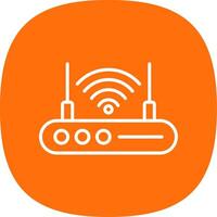 Wifi routeur ligne courbe icône conception vecteur