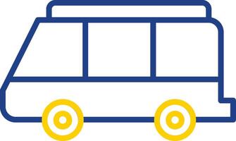 minibus ligne deux Couleur icône conception vecteur