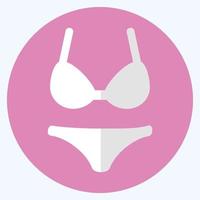 lingerie icône - style plat, illustration simple, trait modifiable vecteur