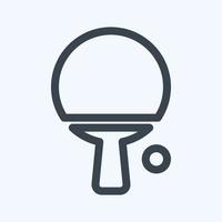 icône pin pong - style de ligne, illustration simple, trait modifiable vecteur