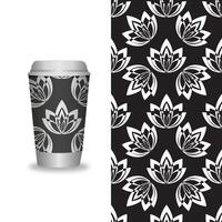 prendre une façon café emballage modèles et conception éléments pour café magasins - papier carton tasse avec sans couture motifs. vecteur