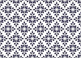 symbole foncé bleu fleurs et feuilles sur blanc arrière-plan, ethnique en tissu sans couture modèle conception pour tissu vecteur