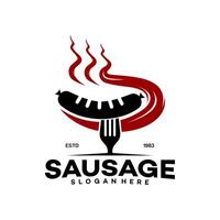 saucisse logo modèle illustration conception vecteur