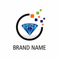 création de logo de diamant vecteur