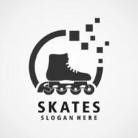 rouleau patin logo conception illustration vecteur