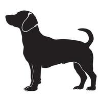 plat illustration de chien silhouette vecteur