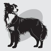 plat illustration de chien silhouette vecteur