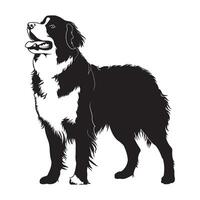 plat illustration de chien silhouette vecteur