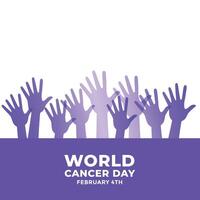 élevé mains pour monde cancer journée conscience vecteur