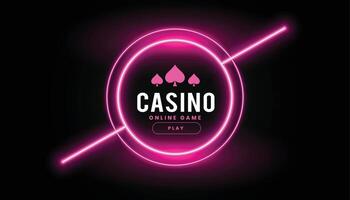 néon style casino poker Jeu bannière jouer et gagner gros prix vecteur