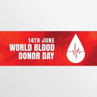 14e juin monde du sang donneur journée bannière conception vecteur