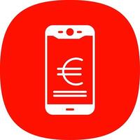 euro mobile Payer glyphe courbe icône conception vecteur