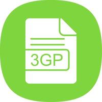 3gp fichier format glyphe courbe icône conception vecteur
