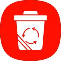 recycler poubelle glyphe courbe icône conception vecteur