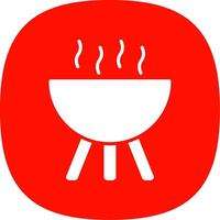 un barbecue gril glyphe courbe icône conception vecteur