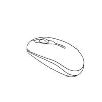 dessin à la main doodle illustration de souris d'ordinateur symbole de minimalisme de ligne de contour vecteur