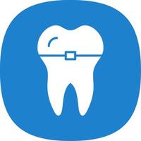 un appareil dentaire glyphe courbe icône conception vecteur
