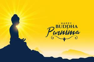 content Bouddha Purnima ou vesak journée Contexte avec lumière effet vecteur