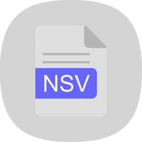 nsv fichier format plat courbe icône conception vecteur
