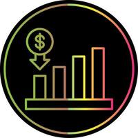 l'intérêt taux ligne pente dû Couleur icône conception vecteur