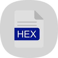 hex fichier format plat courbe icône conception vecteur