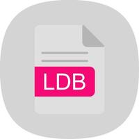 ldb fichier format plat courbe icône conception vecteur