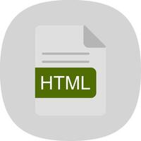 html fichier format plat courbe icône conception vecteur