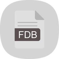 fdb fichier format plat courbe icône conception vecteur