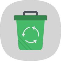 recycler poubelle plat courbe icône conception vecteur