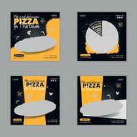 Pizza social médias Publier paquet conception modèle vecteur